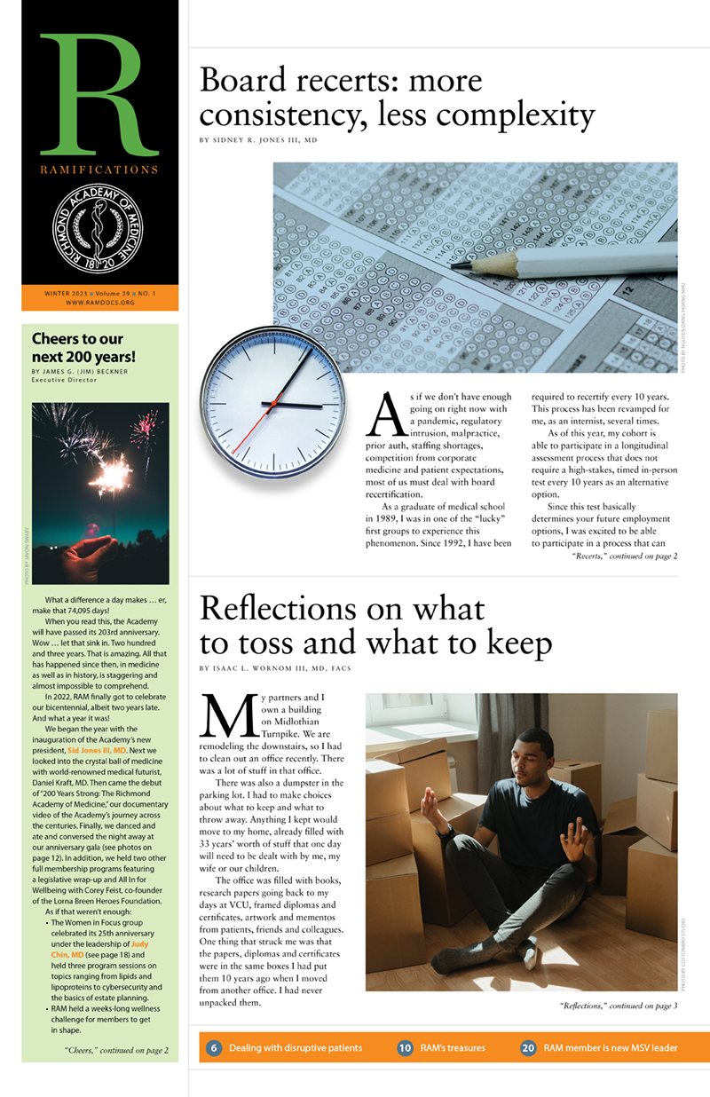 Ramifications Newsletter for the Richmond Academy of Medicine