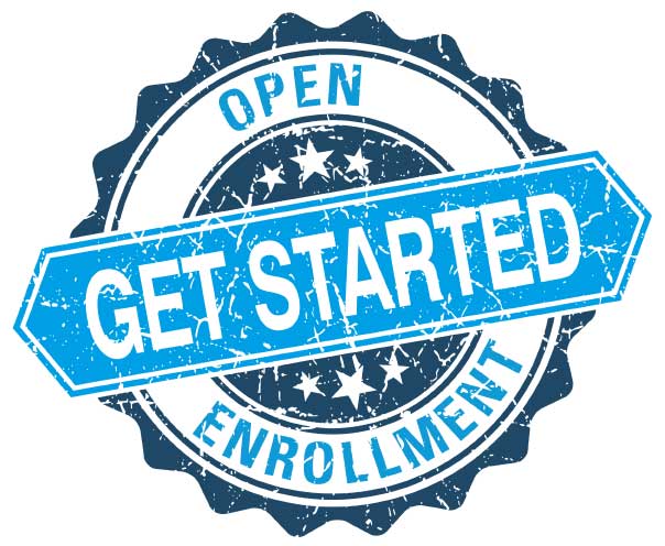 open enrollment get started badge